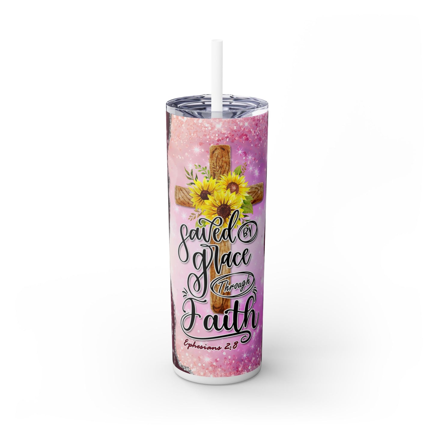 FAITH - Skinny Tumbler with Straw, 20oz