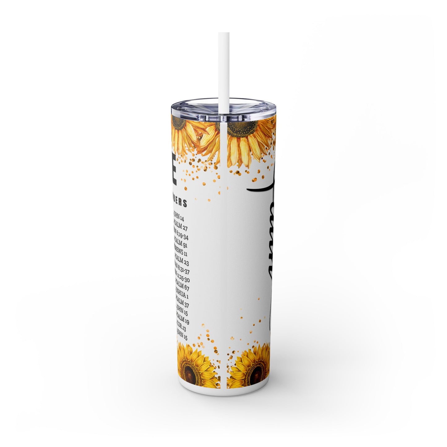 BIBLE VERSUS - Skinny Tumbler with Straw, 20oz