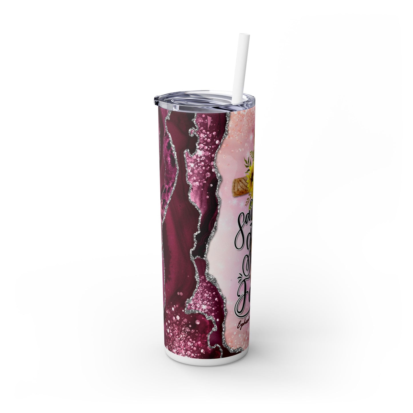 FAITH - Skinny Tumbler with Straw, 20oz