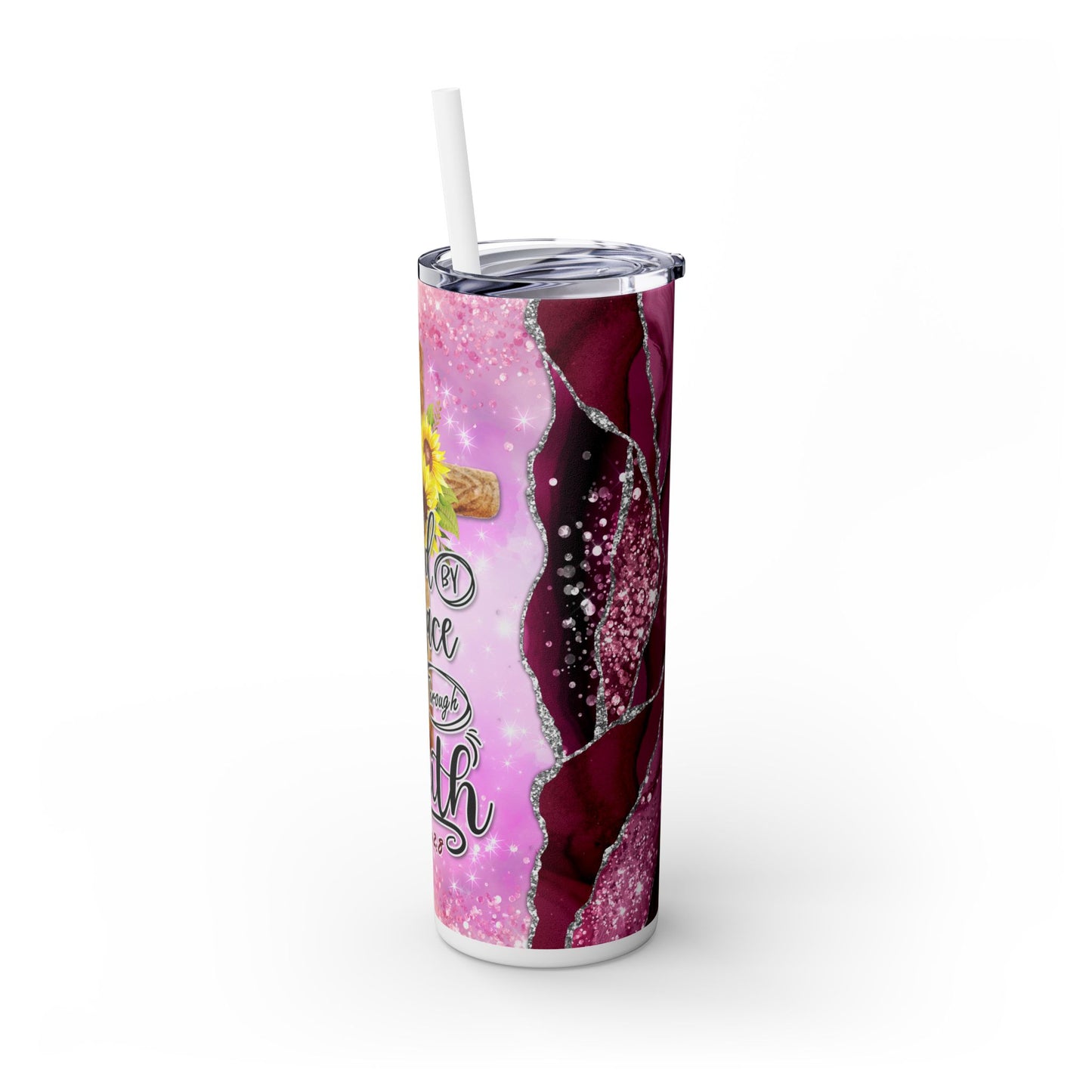 FAITH - Skinny Tumbler with Straw, 20oz