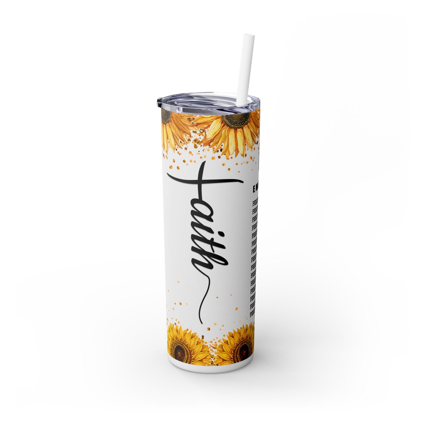 BIBLE VERSUS - Skinny Tumbler with Straw, 20oz