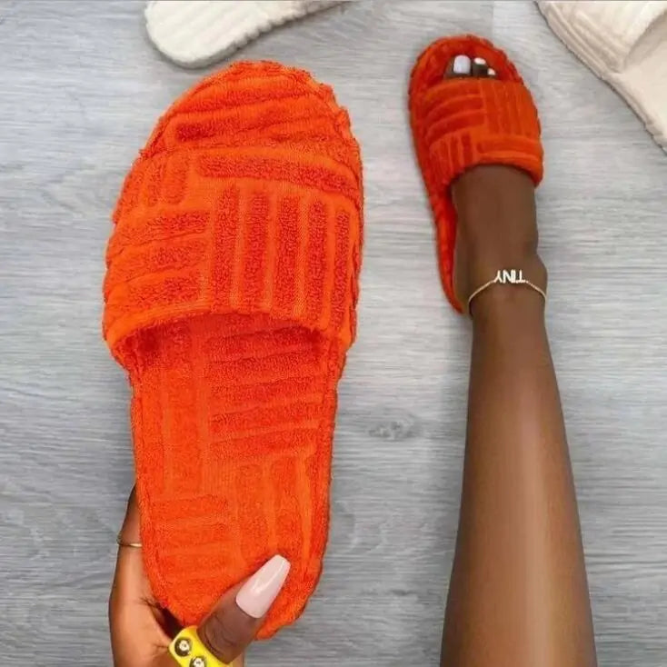 WOMEN'S FURRY CASUAL SLIPPERS