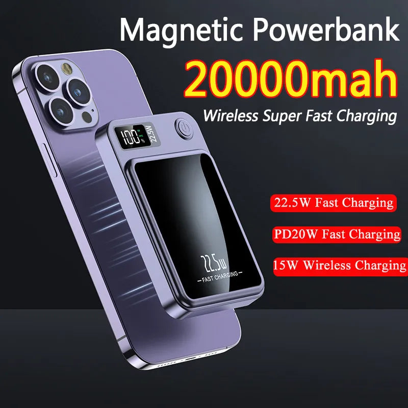 MAGNETIC Qi WIRELESS CHARGER POWER BANK -(10000 Ah and 20000 Ah)