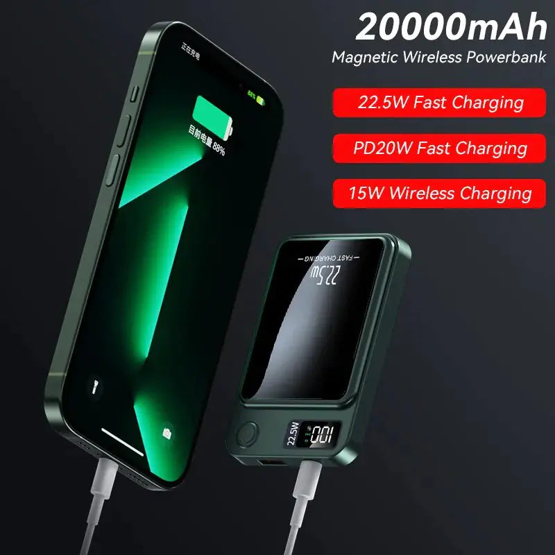 MAGNETIC Qi WIRELESS CHARGER POWER BANK -(10000 Ah and 20000 Ah)